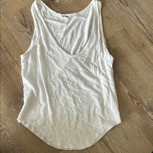 LNA White Fitted Sleeveless Tank Top